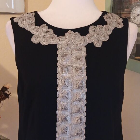 Tibi Black Embellished Dress. Whimsigoth. Embellished. Silk Embroiderey - Picture 2 of 14